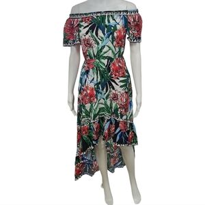 NWT Flying Tomato Tropical High Low Off Shoulder Dress
